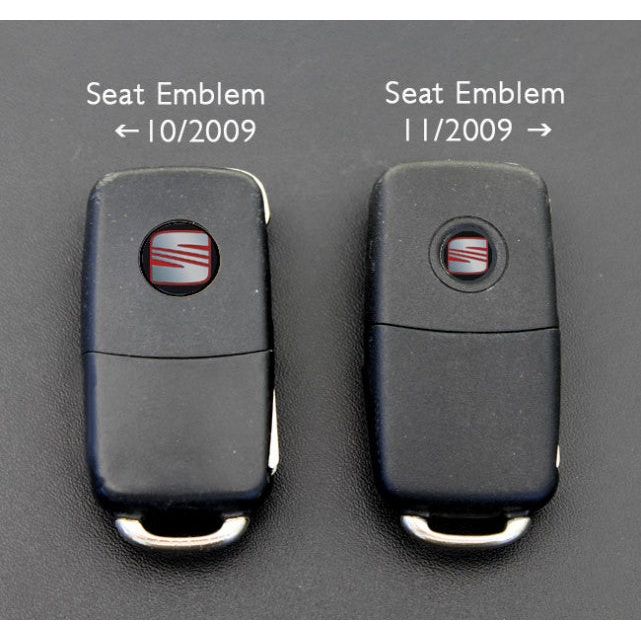 Logo stickers Autocollant Seat Clé rouge et noir 14 mm Emblème Voiture clef
