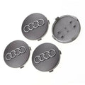 4x Cache Moyeu Audi 60mm Gris Logo Centre Roue jante Embleme