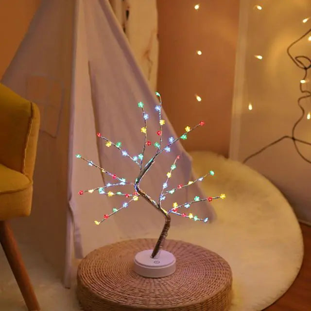 Décoration de Noël arbre féerique veilleuse LED