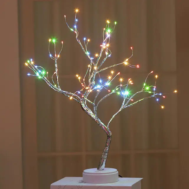 Décoration de Noël arbre féerique veilleuse LED