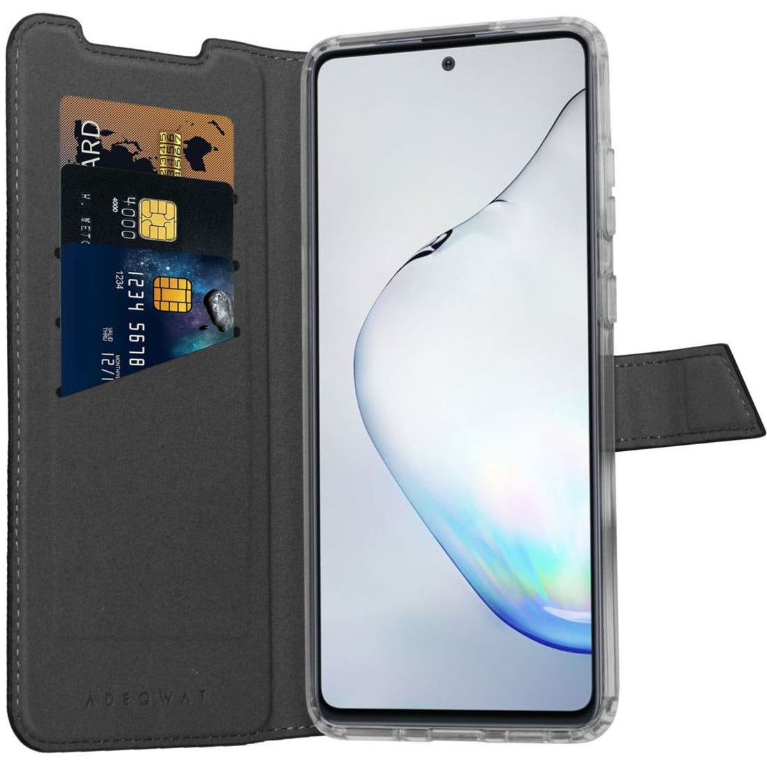 Etui Adeqwat Samsung Note 10 Lite Cuir noir full protection