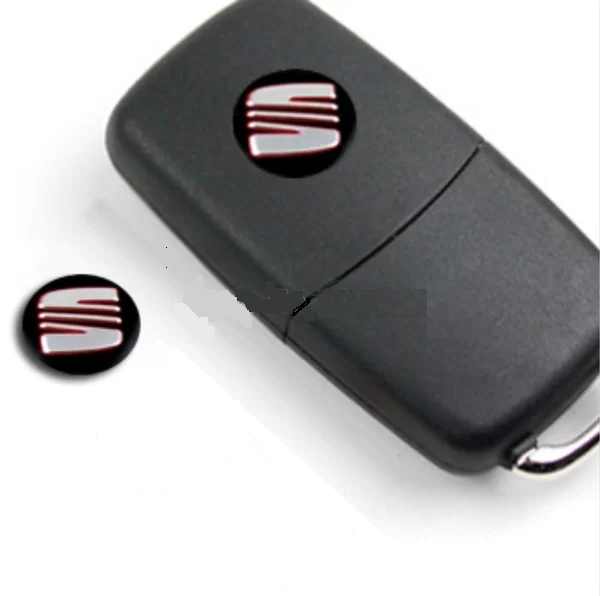 Logo stickers Autocollant Seat Clé rouge et noir 14 mm Emblème Voiture clef