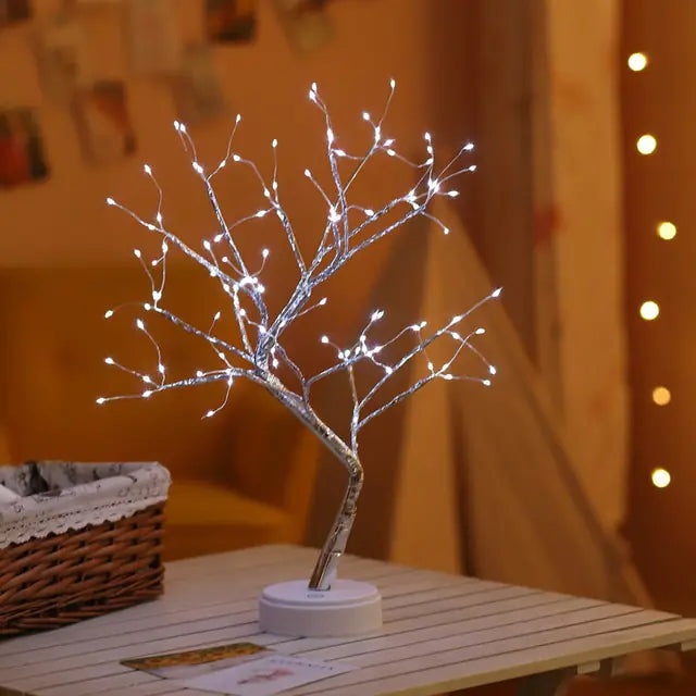 Décoration de Noël arbre féerique veilleuse LED