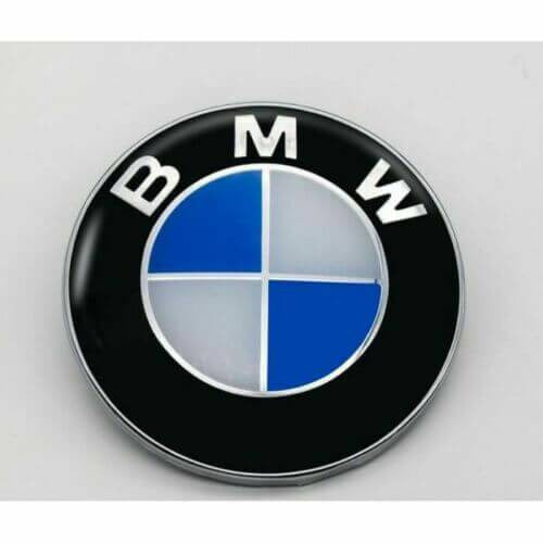 Logo BMW 74mm Capot coffre Emblème Bleu et blanc E46 E90 E92 E60 E34 E36 E39 X3 X5 X6