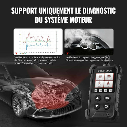 Outils de diagnostique MUCAR CDL20 Obd2 voiture ELM327