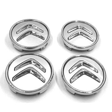 4x Cache Moyeu Citroen 60mm Gris Logo Centre Roue jante Embleme