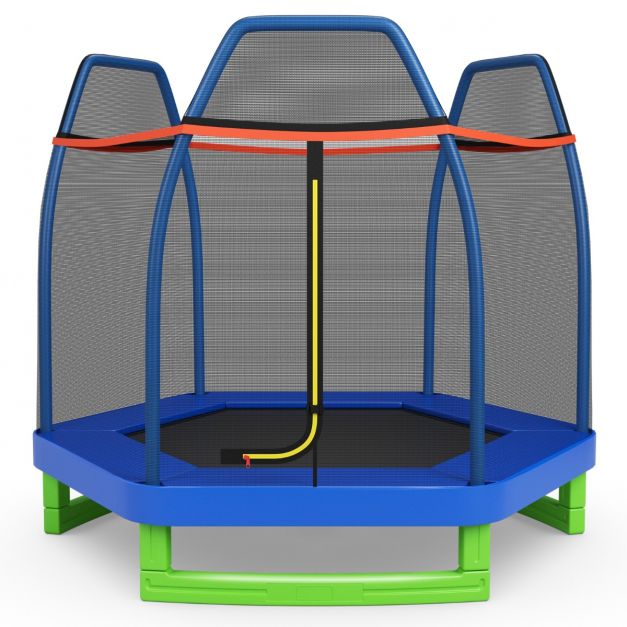 Trampoline extérieur Enfants 223cm avec Filet de Sécurité